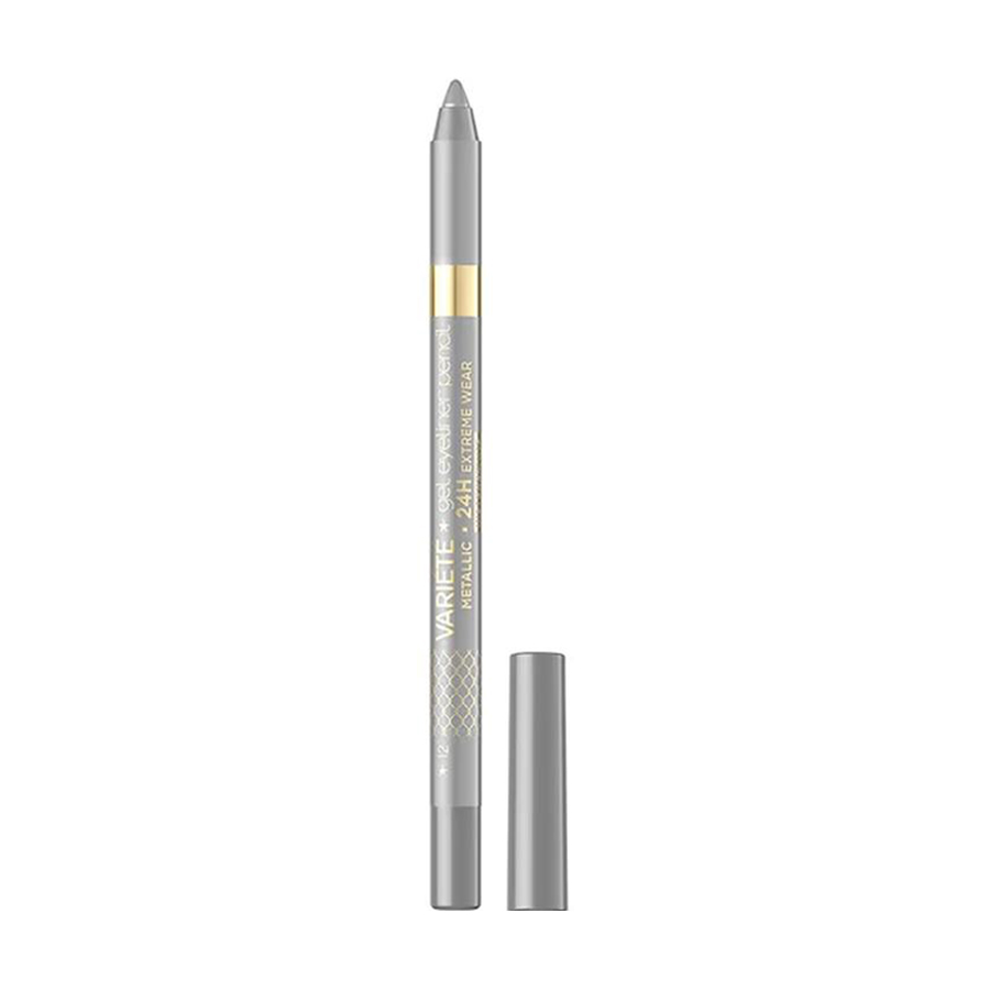 Водостійкий гелевий олівець для очей Eveline Cosmetics Variete Gel Eyeliner Pencil Waterproof 12 Silver, 1 г